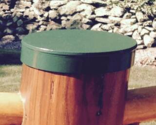 Cabin Green Powder Coated Log Post Cap - 26 Gauge Durable Thickness 