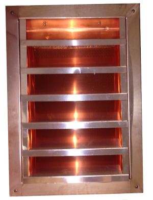 Louvered Gable Vent - Copper - 16 x 20 Inch 