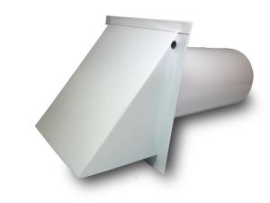 White Deluxe Dryer Vent (4 Inch) Magnet Damper and Wind Guard