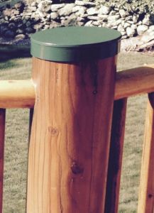 Log Post End Cap - Green - 4 Inch 