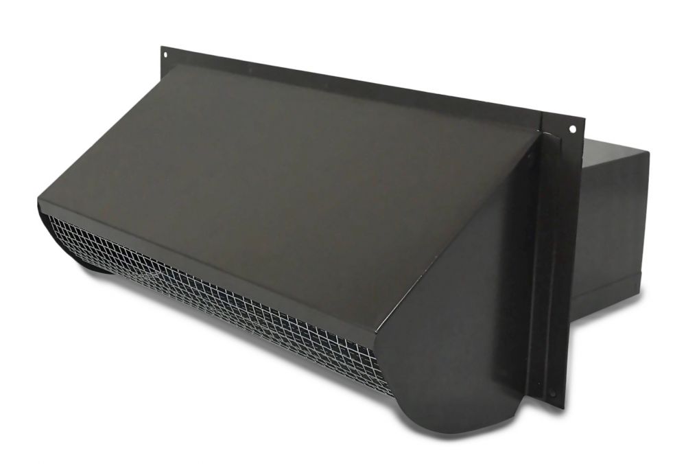 Wall Vent - Black - 3.25 x 12 with Damper and Screen