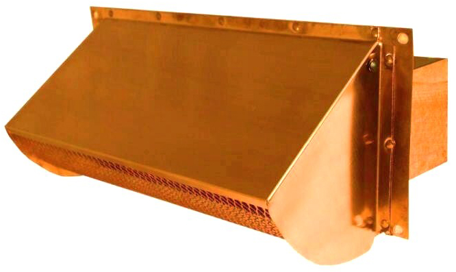 copper rectangular connect exhaust vent cap
